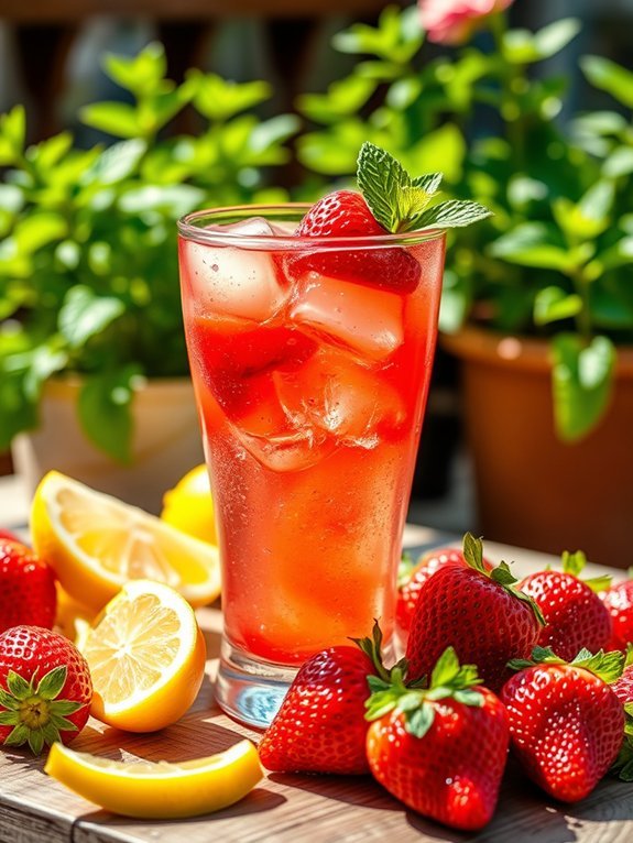 refreshing strawberry lemonade beverage