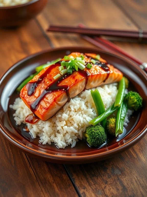 salmon glazed with teriyaki