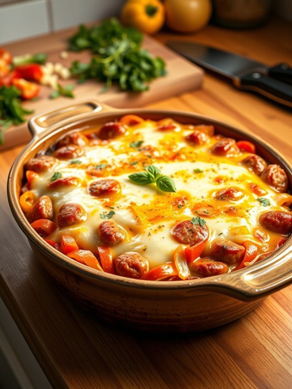 sausage and peppers casserole