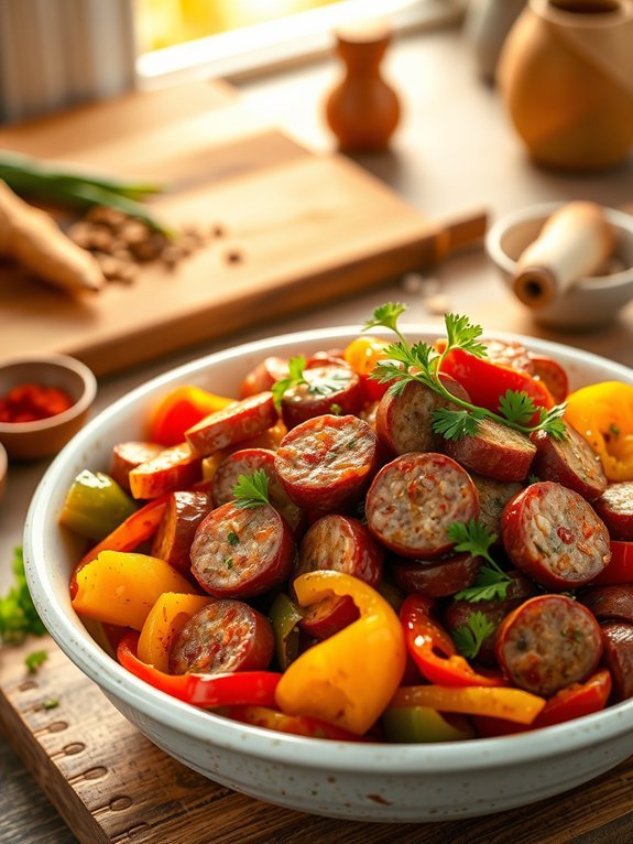 sausage and peppers dish