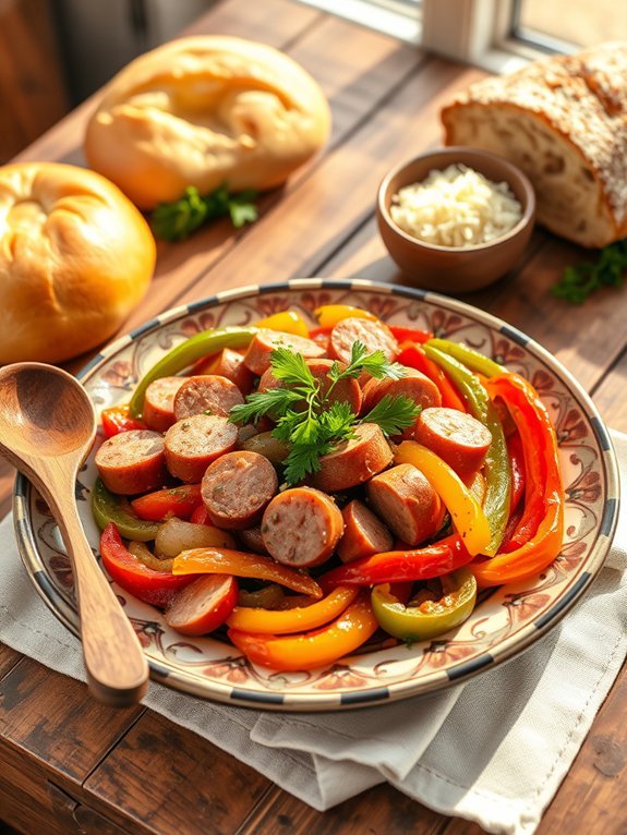 sausage paired with peppers