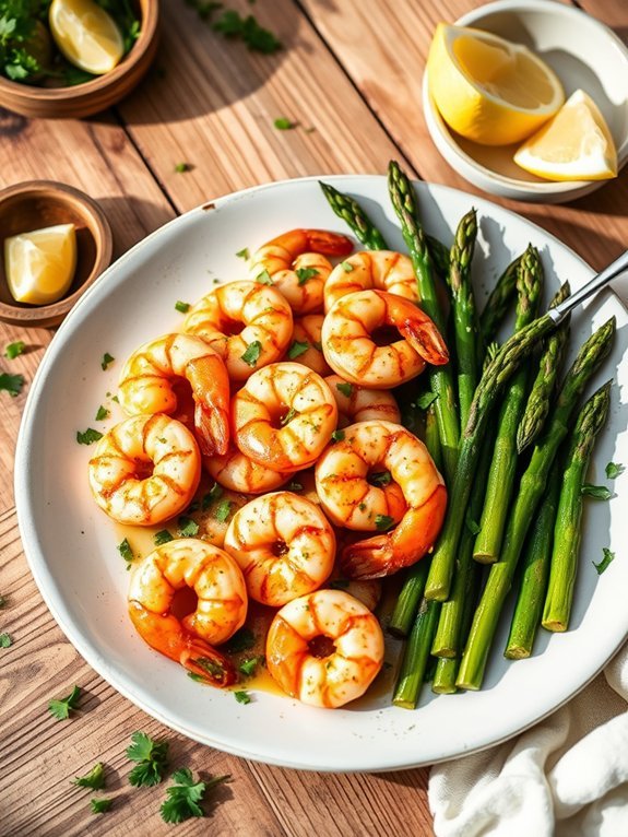 saut ed shrimp with asparagus