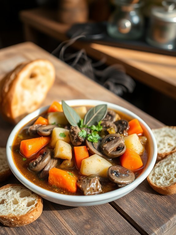 savory beef mushroom stew