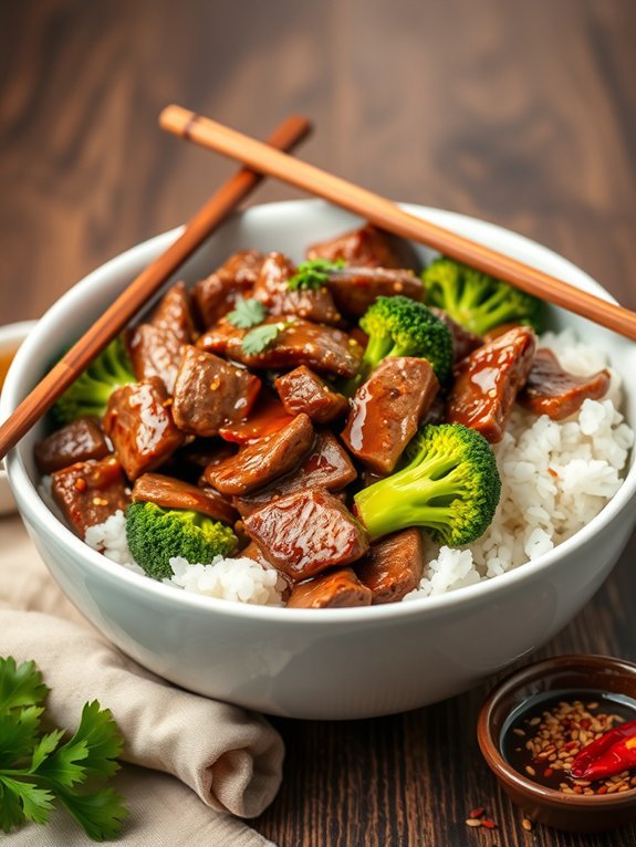 savory beef with broccoli