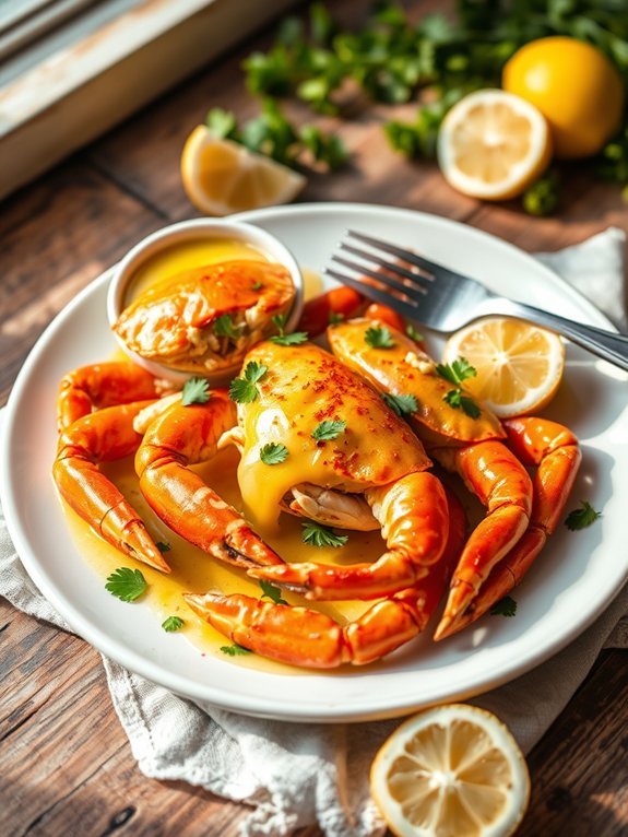 savory garlic butter crabs