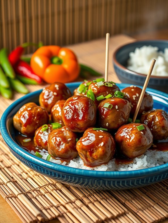 savory meatballs with glaze