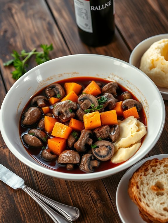 savory mushroom beef stew