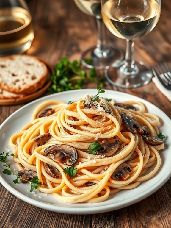 savory mushroom pasta dish