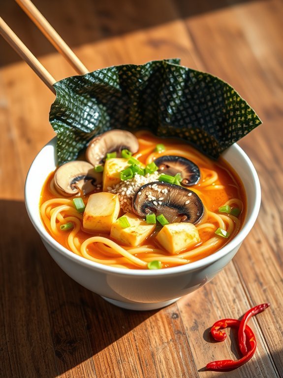 savory mushroom tofu ramen