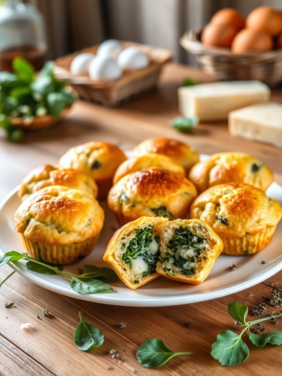 savory spinach cheese muffins