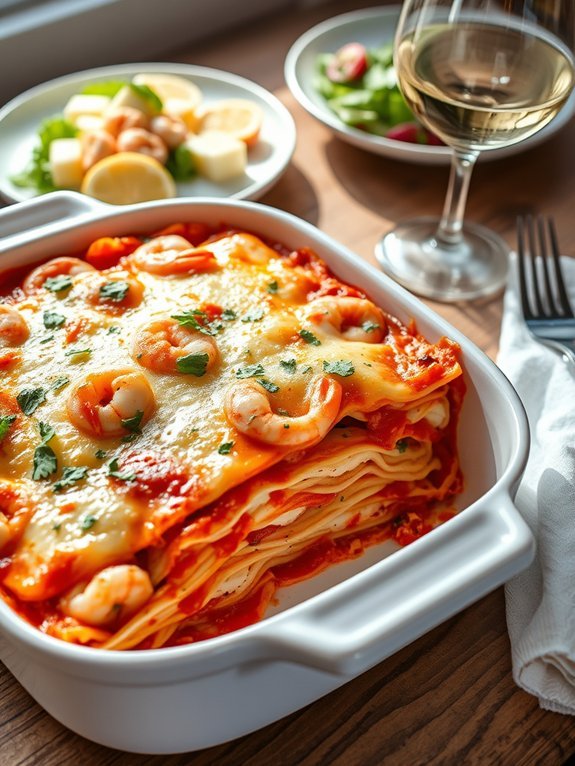 seafood lasagna with shrimp