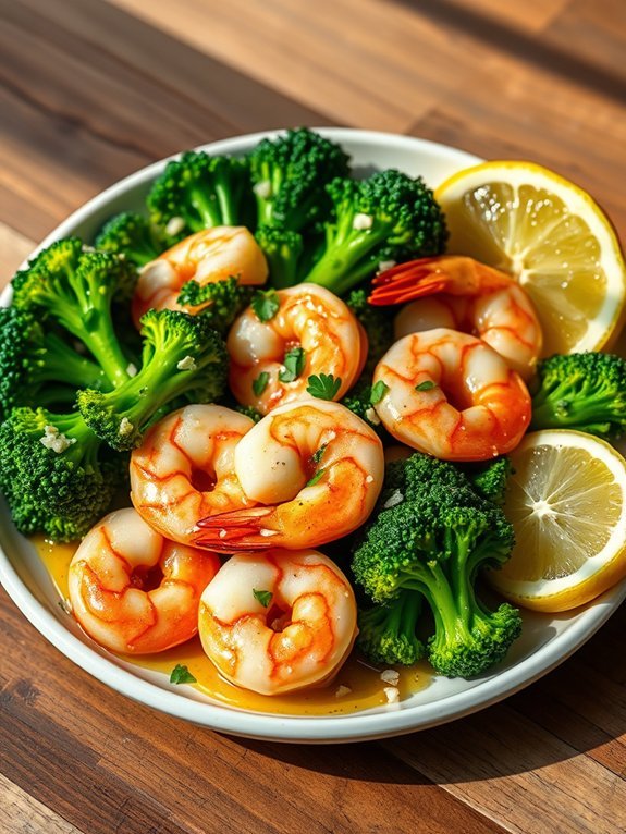 shrimp and broccoli dish