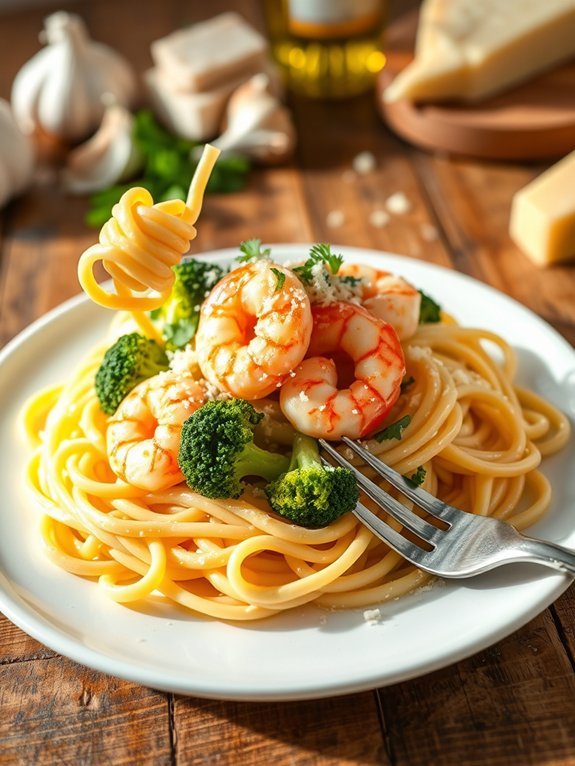 shrimp and broccoli pasta