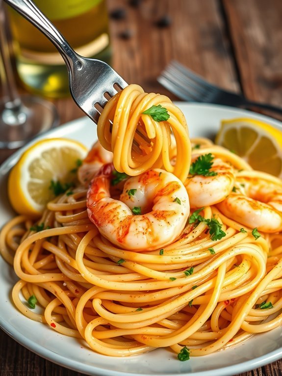 shrimp pasta in garlic