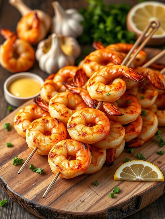 shrimp skewers with garlic butter