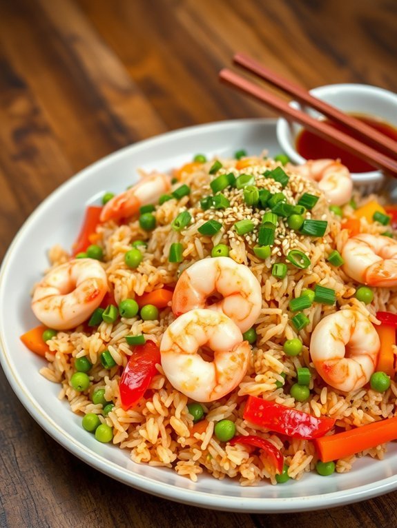 shrimp stir fried with rice