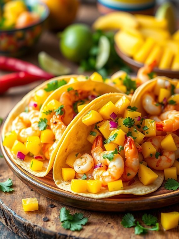 shrimp tacos with salsa