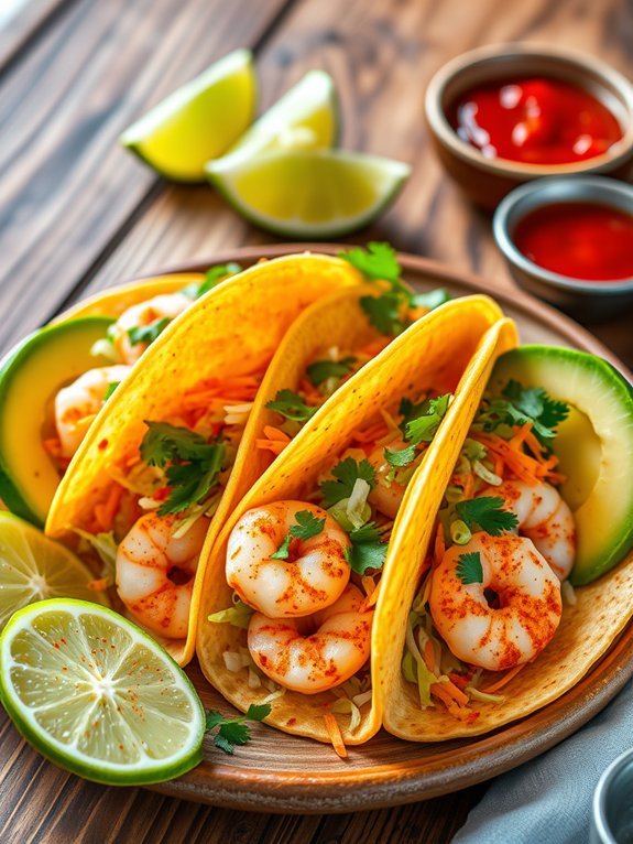 shrimp tacos with slaw