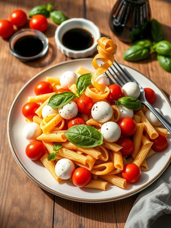 simple mozzarella tomato pasta