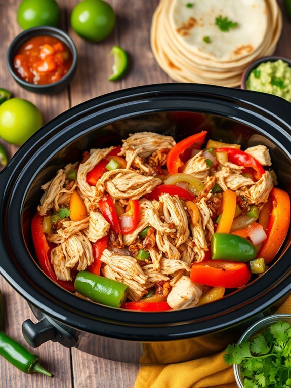 slow cooked chicken fajitas