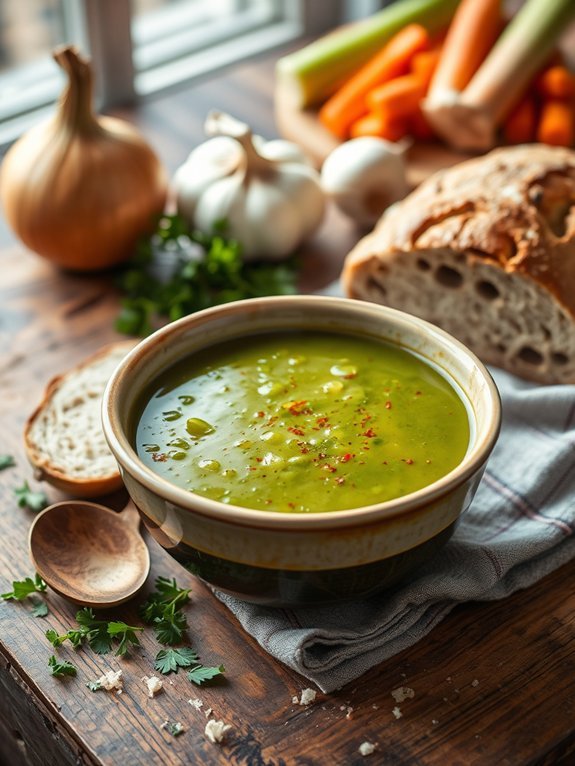 smoky flavored pea soup