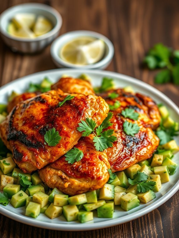 spicy avocado chicken thighs