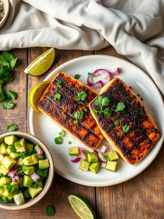 spicy catfish with avocado