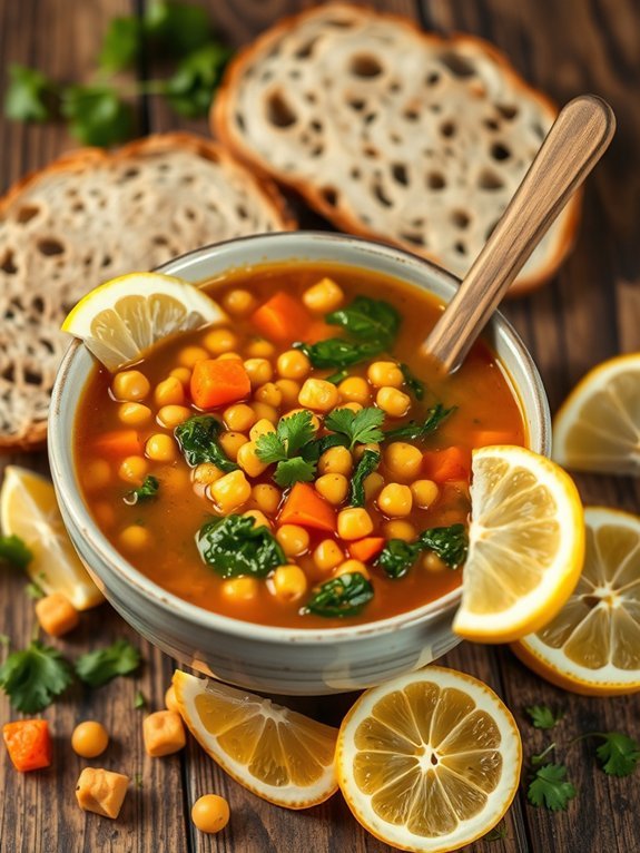 spicy hearty chickpea soup