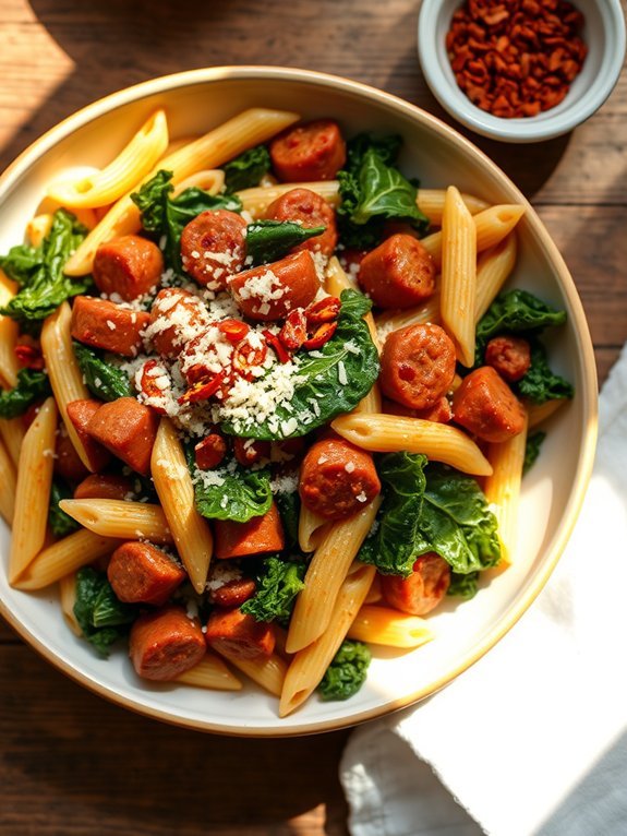 spicy sausage kale pasta