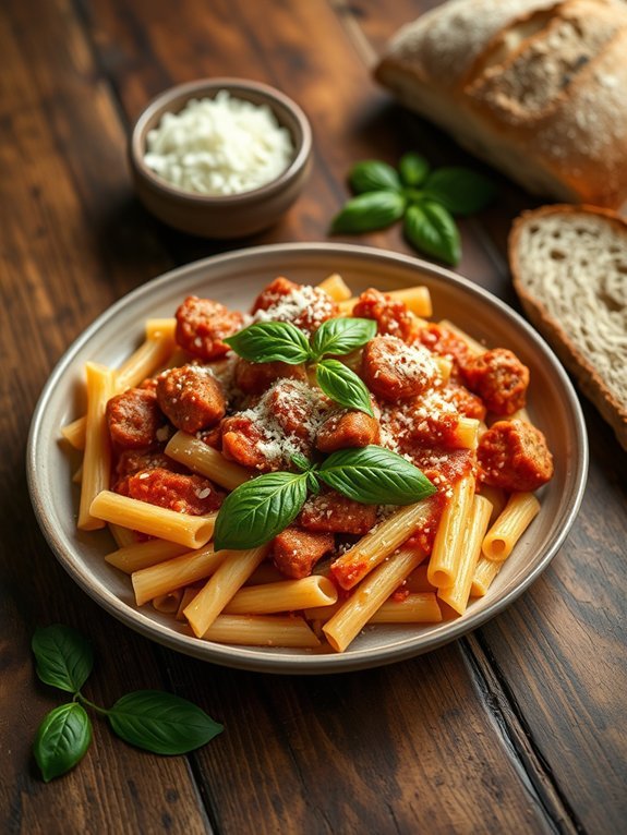 spicy sausage pasta dish