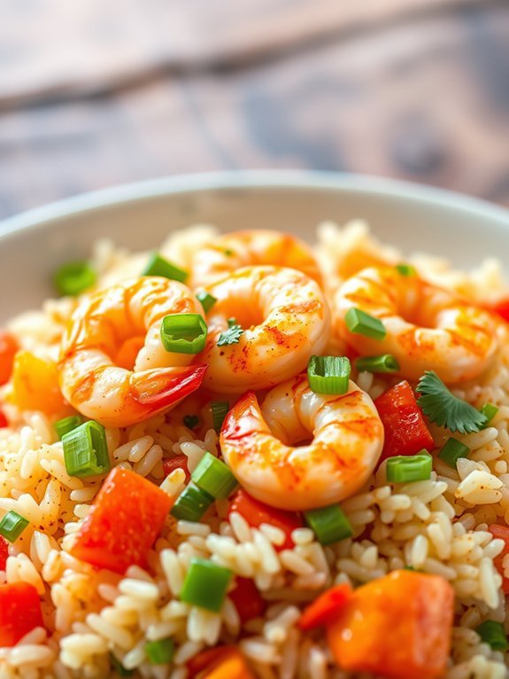 spicy shrimp over rice