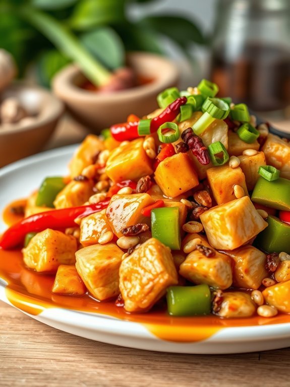 spicy stir fried chicken dish