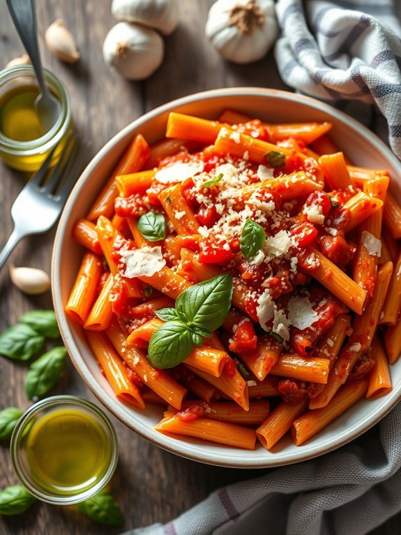 spicy tomato basil pasta