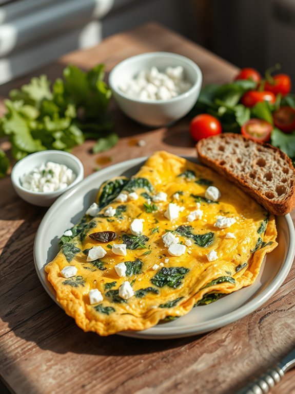 spinach and feta omelette recipe