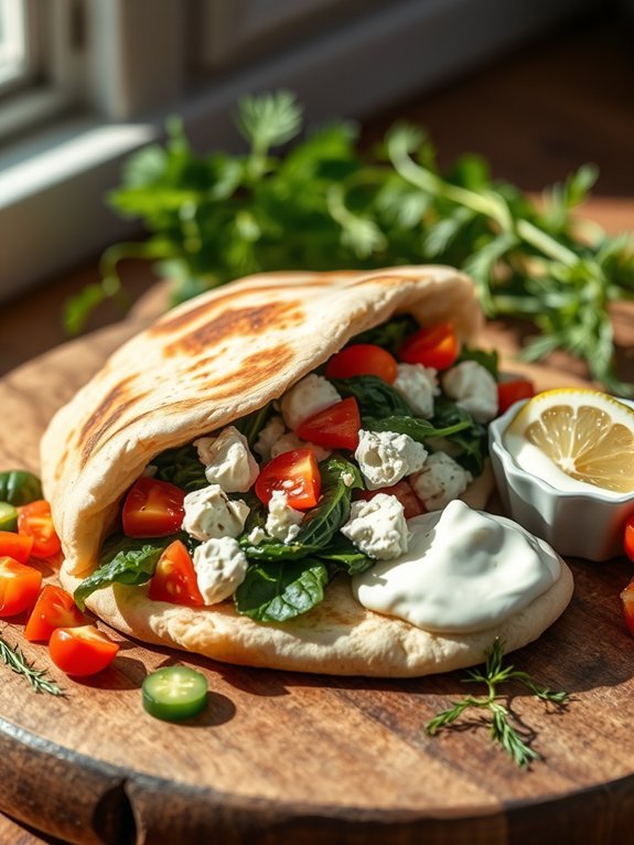 spinach and feta pita