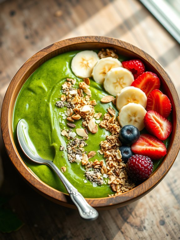 spinach banana smoothie bowl