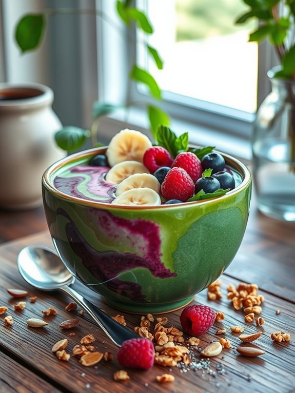 spinach berry smoothie bowl