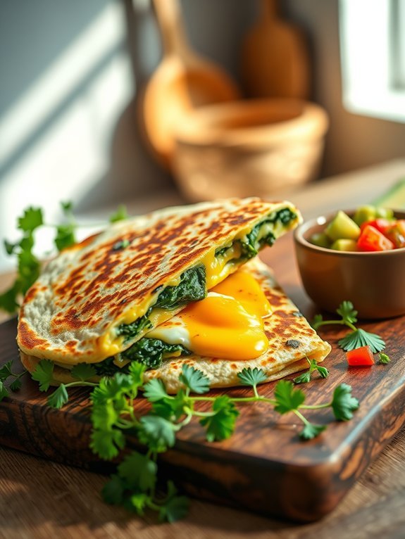 spinach breakfast quesadilla recipe