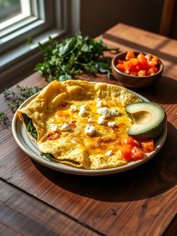 spinach feta cheese omelette