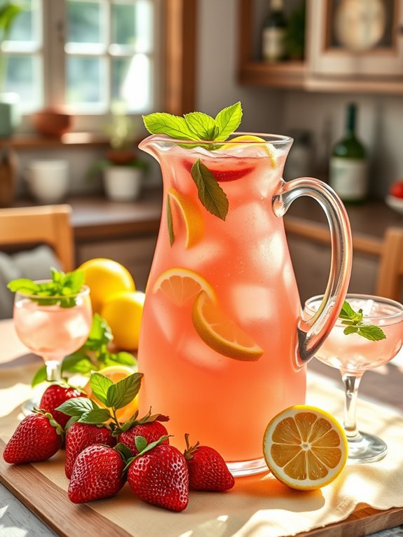 strawberry basil infused lemonade