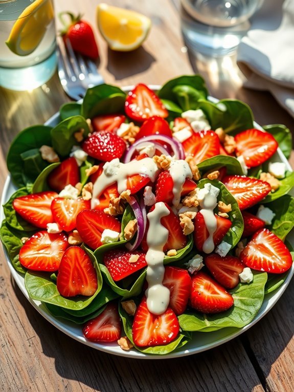 strawberry spinach poppy seed salad