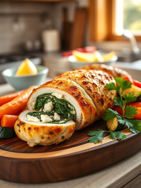 stuffed chicken with spinach