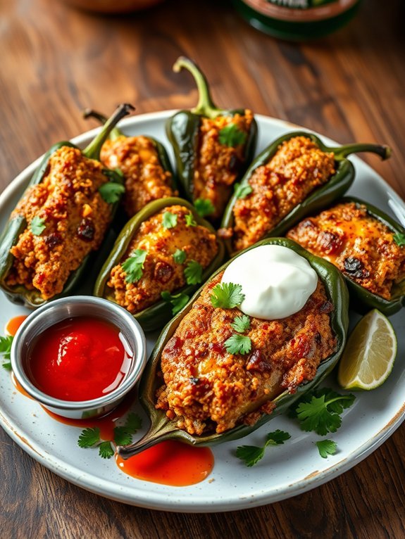 stuffed chili peppers dish