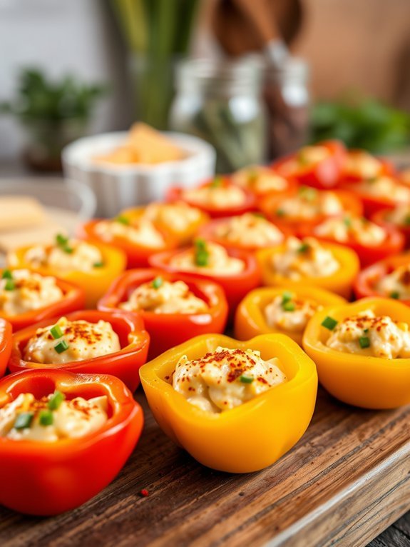 stuffed colorful pepper snacks