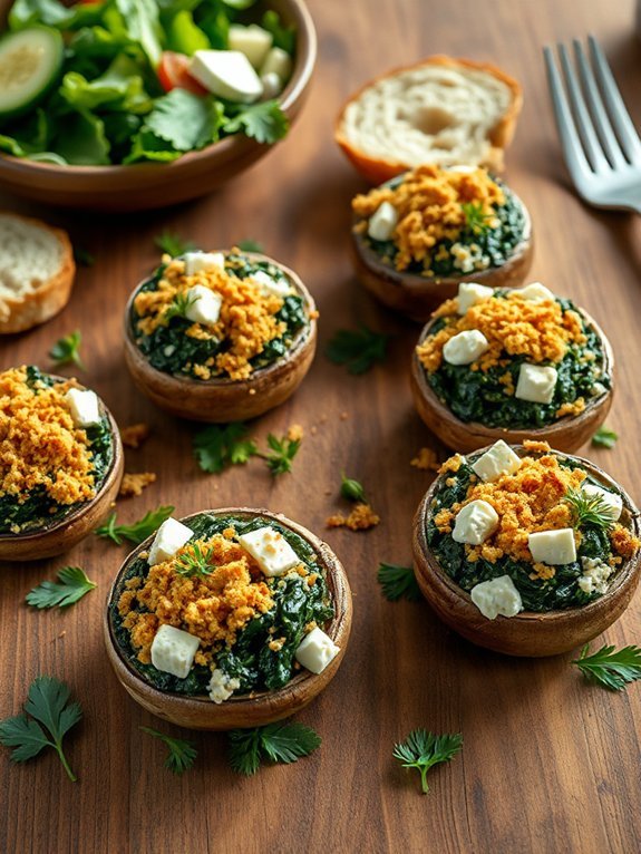 stuffed mushrooms with spinach