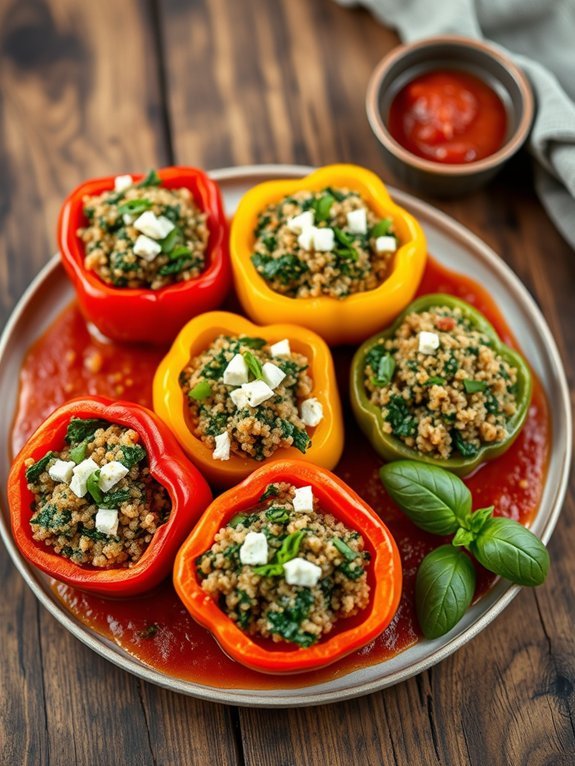 stuffed peppers with spinach