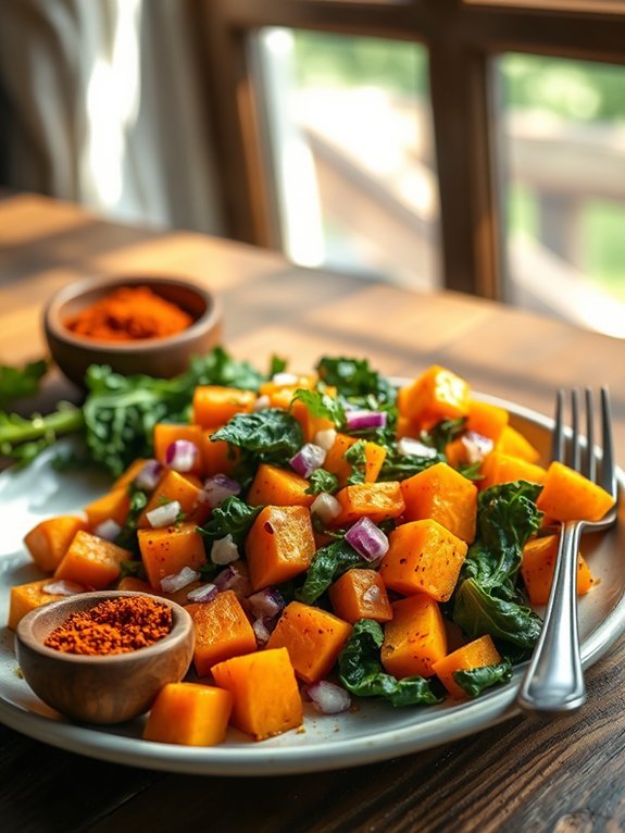 sweet potato kale dish