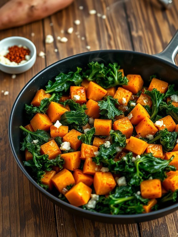 sweet potato kale dish