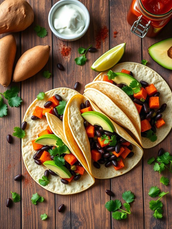 tacos with black beans