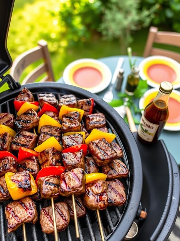 teriyaki marinated beef skewers